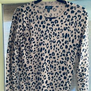 J. Crew leopard cashmere lightweight sweater